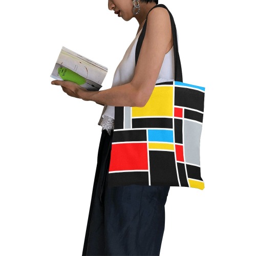 Mondrian Inspired Tote All Over Print Canvas Tote Bag/Small (Model 1697)