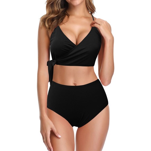Black Knot Side Bikini Swimsuit (Model S37)