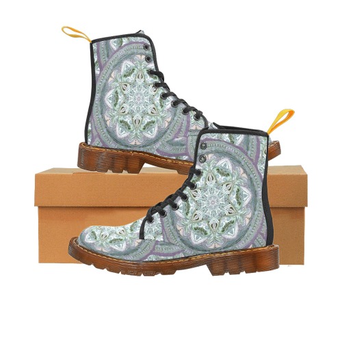 embroidery-green gray Martin Boots For Women Model 1203H