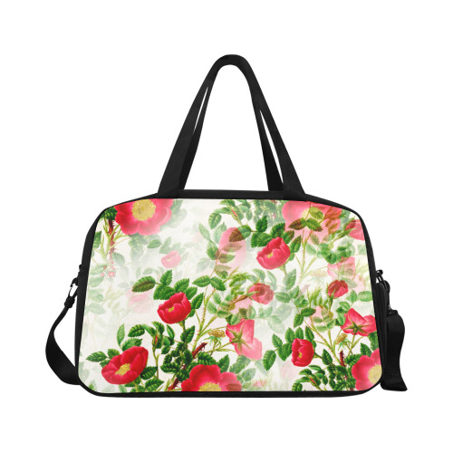 Vintage Red Floral Blossom Fitness Handbag (Model 1671)