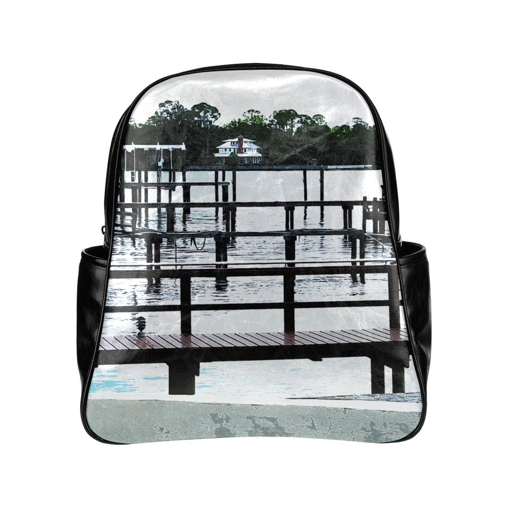 Docks On The River 7580 Multi-Pockets Backpack (Model 1636)