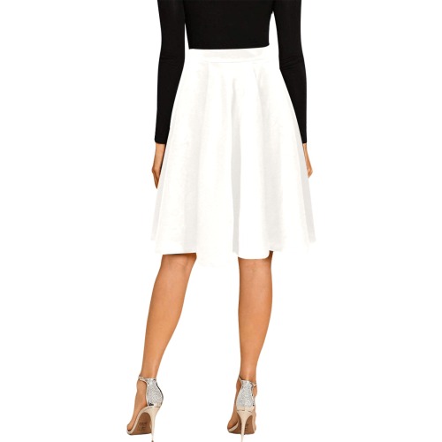 White Alyssum Melete Pleated Midi Skirt (Model D15)