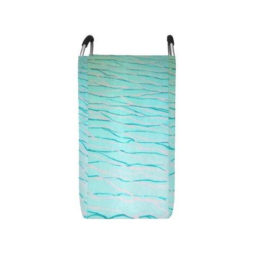 Aquamarine Blue Square Laundry Bag