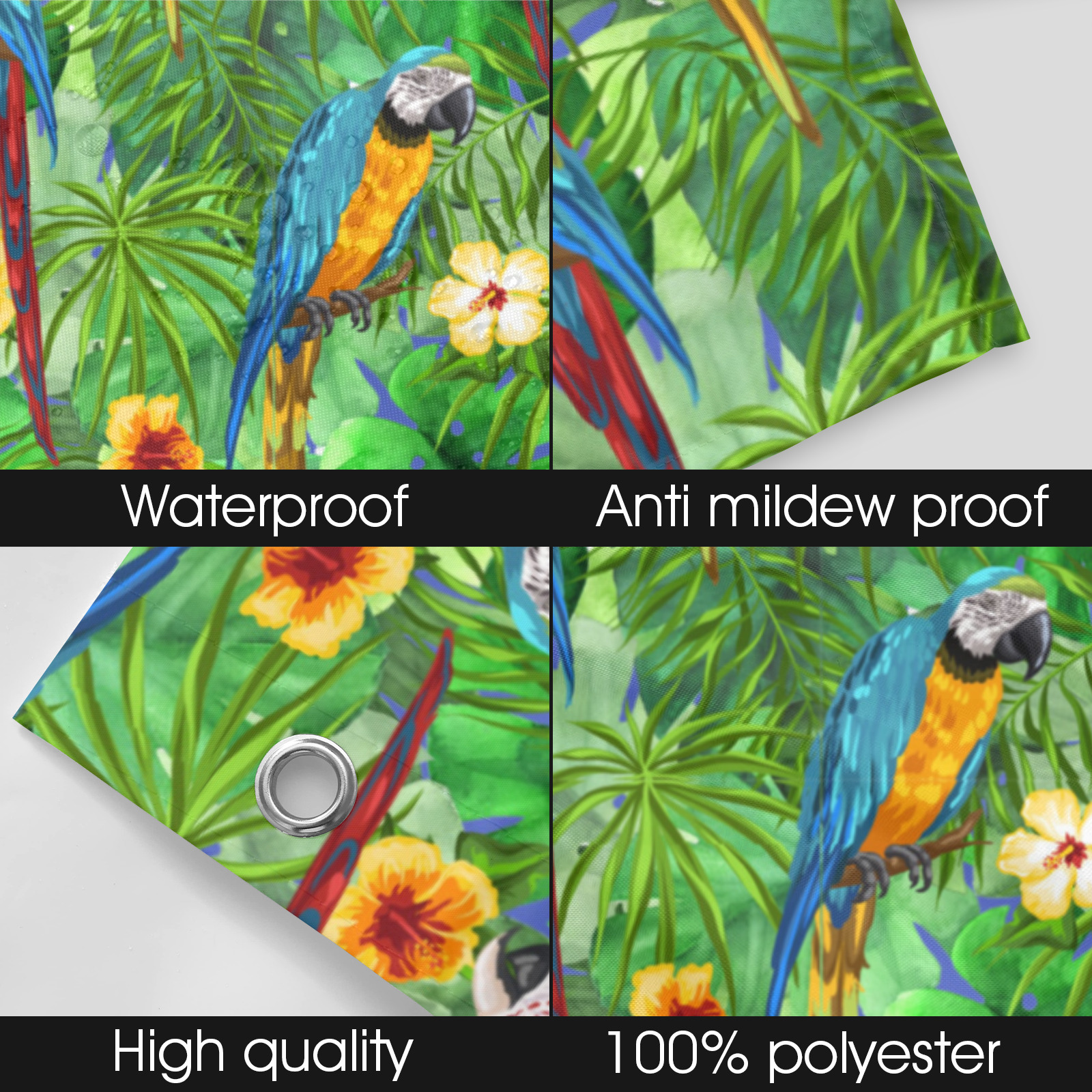 Rainforest Parrots Paradise Shower Curtain Shower Curtain 72" x 72"