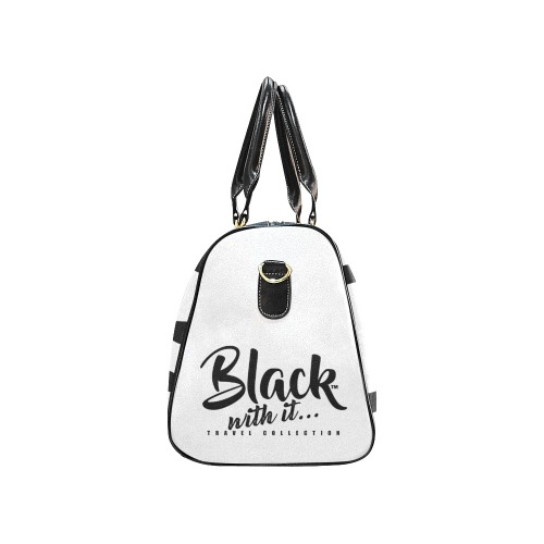 Black With It White w/ Black Font Small New Waterproof Travel Bag/Small (Model 1639)