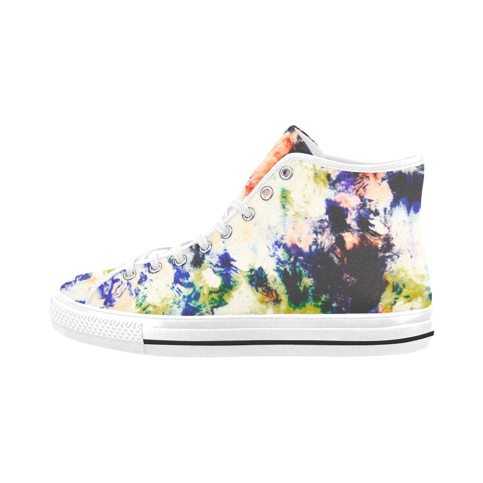 Modern watercolor colorful marbling Vancouver H Women's Canvas Shoes (1013-1)