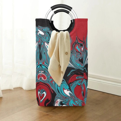 Dark Wave of Colors Square Laundry Bag