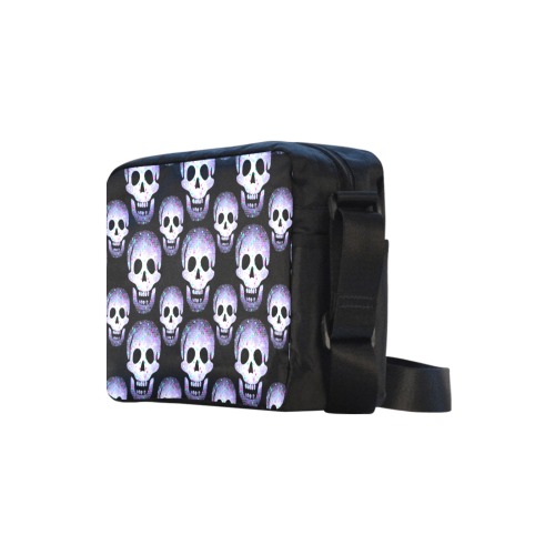 Purple laughing skulls pattern Classic Cross-body Nylon Bags (Model 1632)