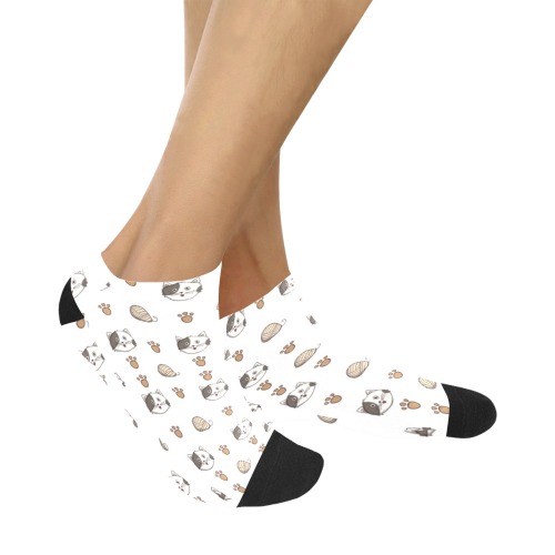 Cute Cat Seamless Pattern Women's Ankle Socks