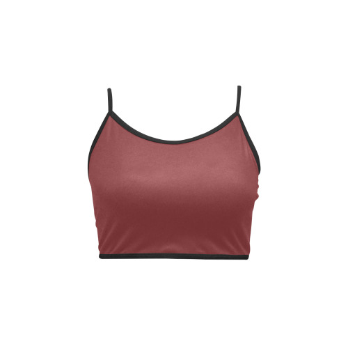 BROWN Women's Spaghetti Strap Crop Top (Model T67)