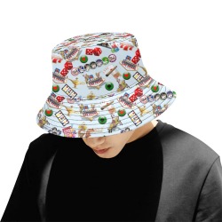 Las Vegas Icons Gamblers Delight / Blue All Over Print Bucket Hat for Men