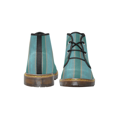 Aquamarine stripes Men's Canvas Chukka Boots (Model 2402-1)