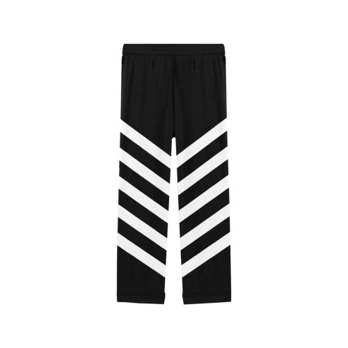 Modern Black Background Chevron Stripes Cut Women's Pajama Trousers
