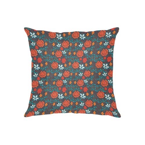 Pretty floral pattern Linen Zippered Pillowcase 18"x18"(Two Sides)