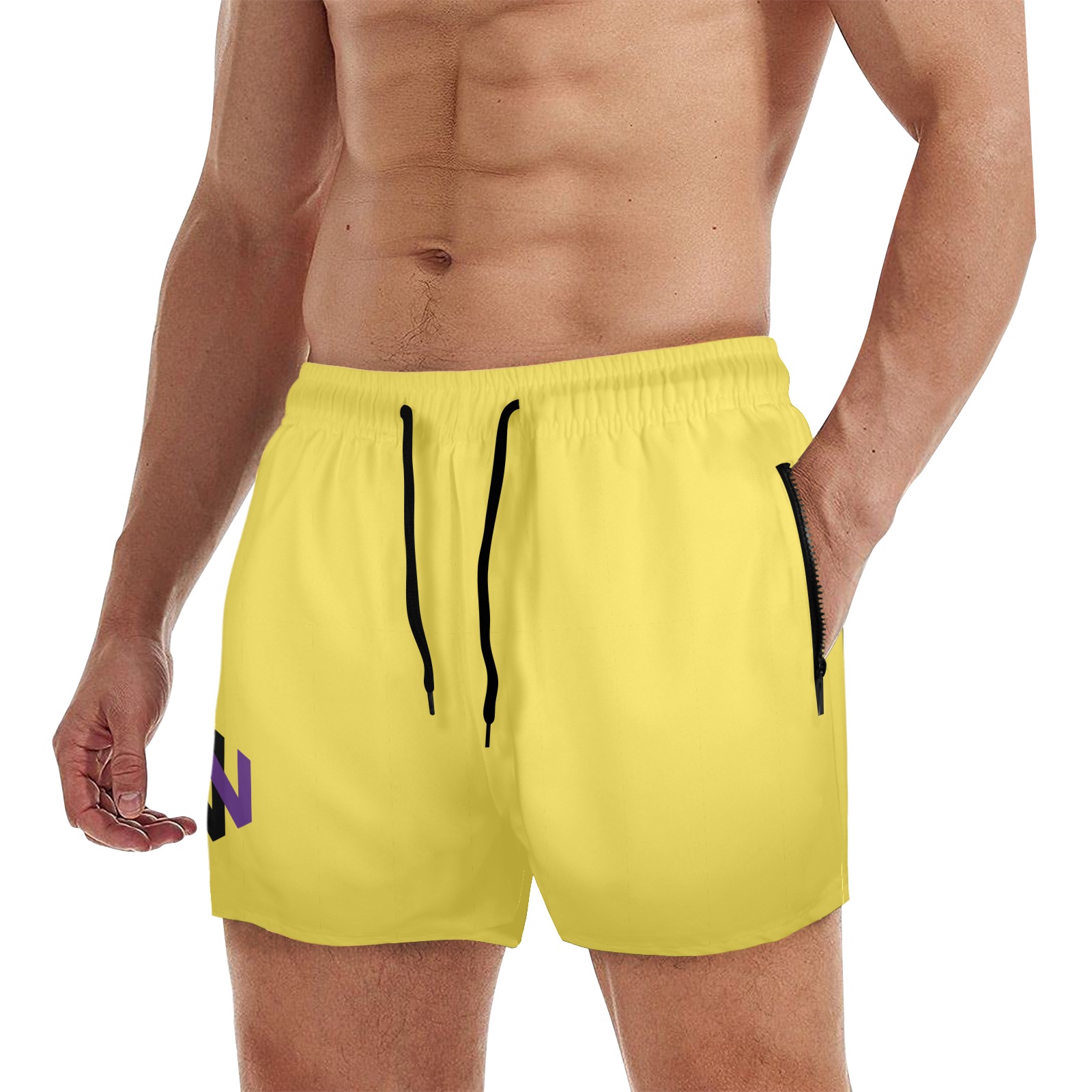 Yellow Beach Shorts Men Men's Quick Dry Shorts (Model L70)