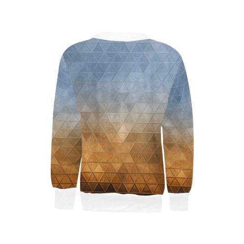 mosaic triangle 20 Girls' All Over Print Crew Neck Sweater (Model H49)