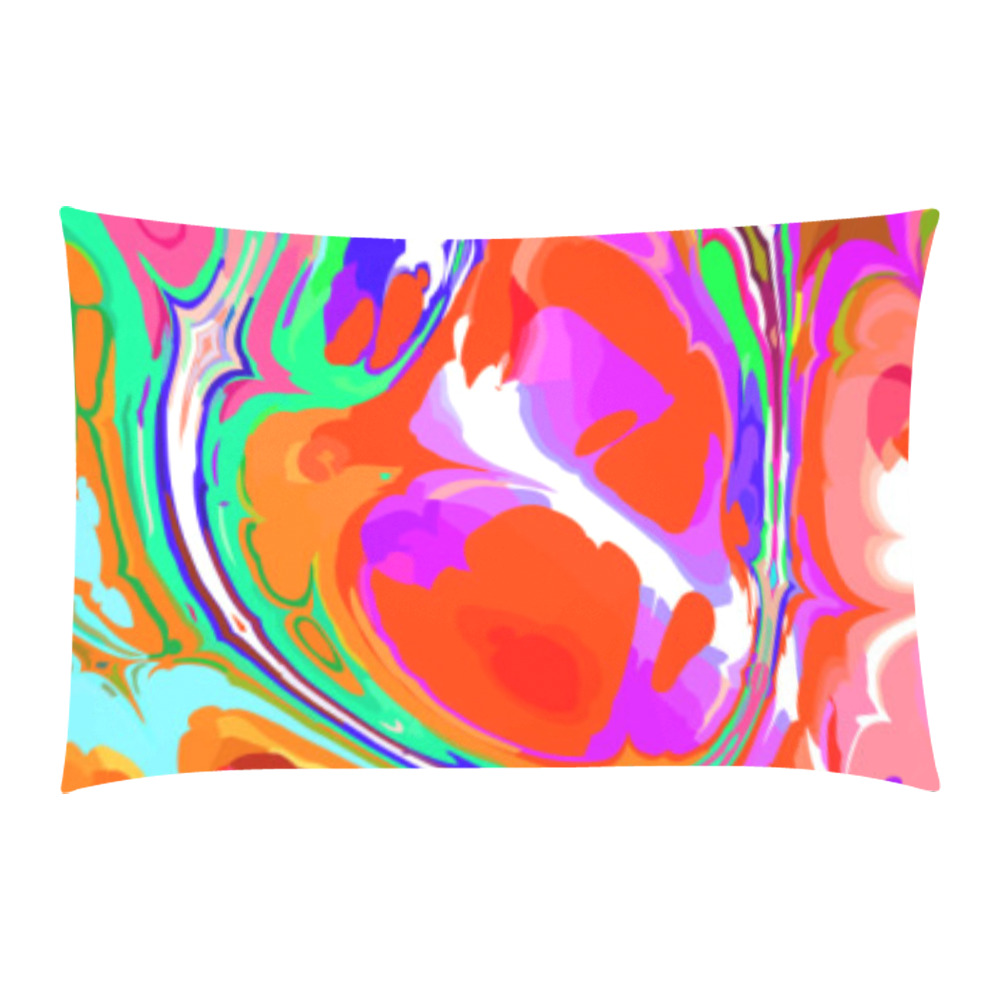Psychedelic Abstract Marble Artistic Dynamic Paint Art 3-Piece Bedding Set