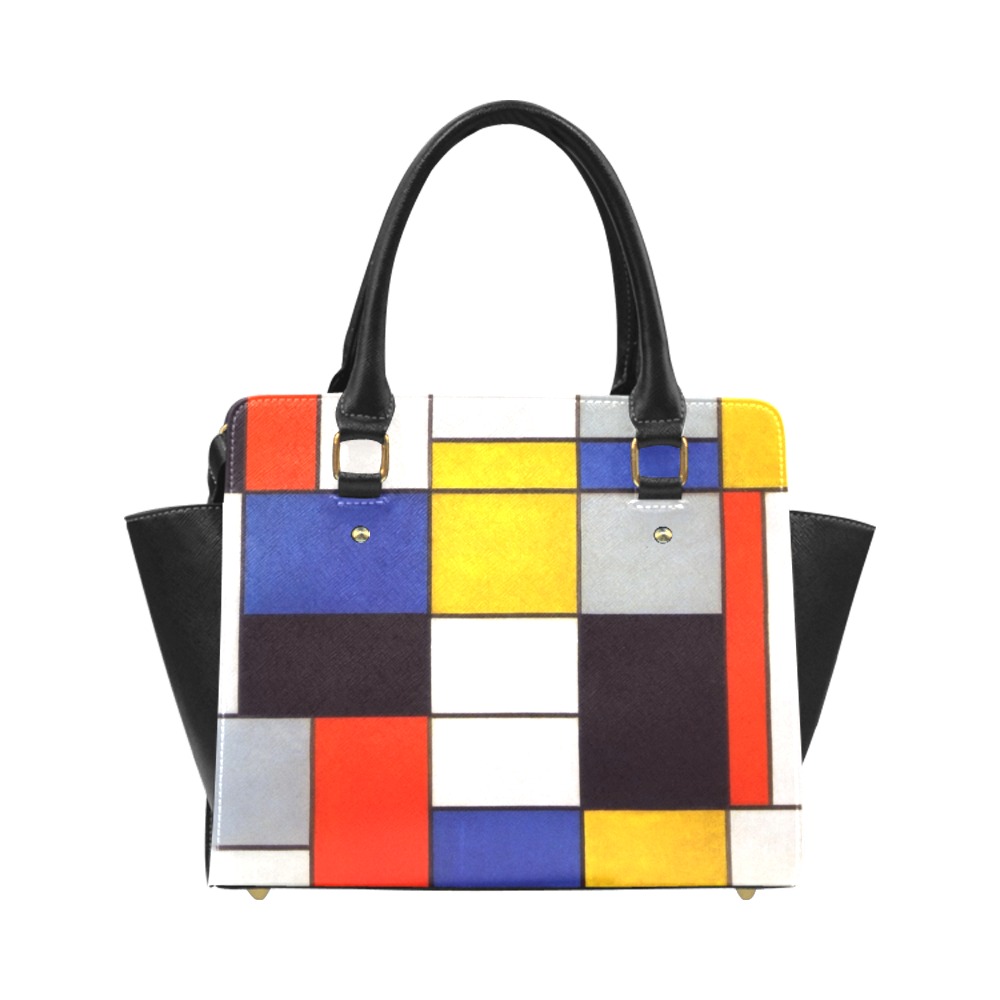 Composition A by Piet Mondrian Classic Shoulder Handbag (Model 1653)