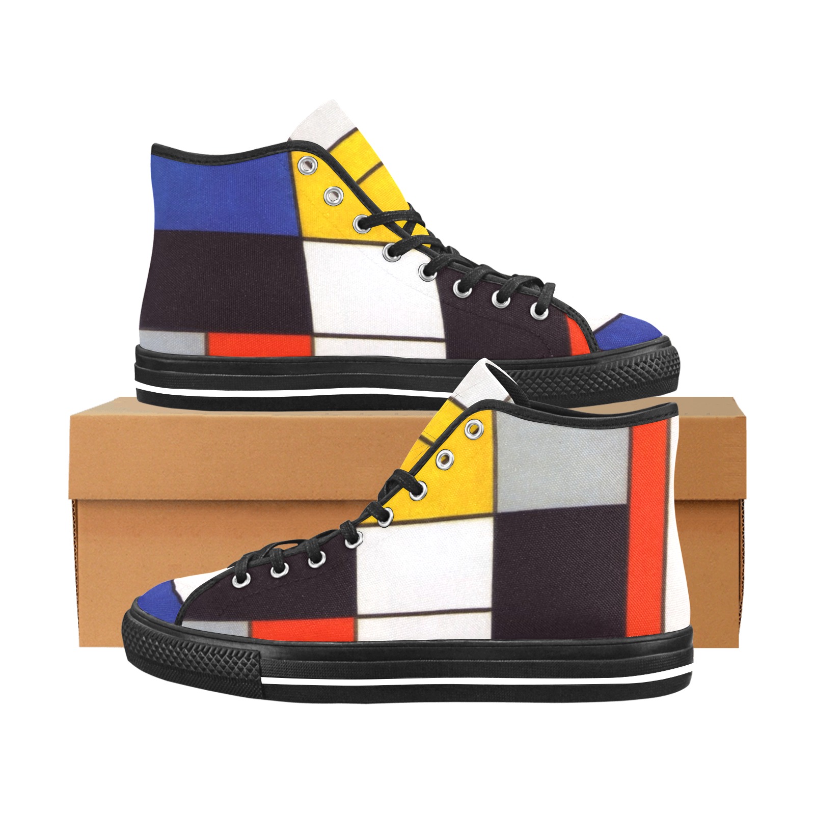 Composition A by Piet Mondrian Vancouver H Women's Canvas Shoes (1013-1)