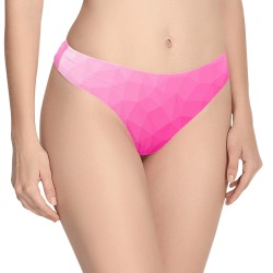 Hot pink gradient geometric mesh pattern Women's All Over Print Thongs (Model L30)