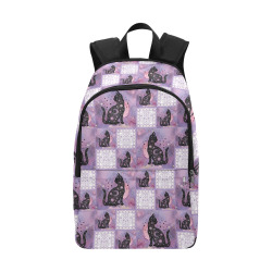 Purple Cosmic Cats Patchwork Pattern Fabric Backpack for Adult (Model 1659)