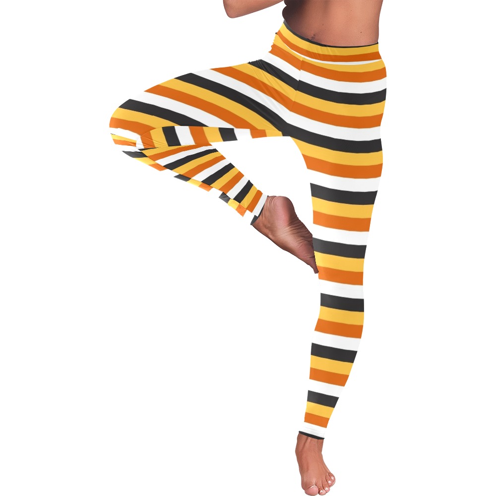 Halloween Stripes 2 Women's Low Rise Leggings (Invisible Stitch) (Model L05)