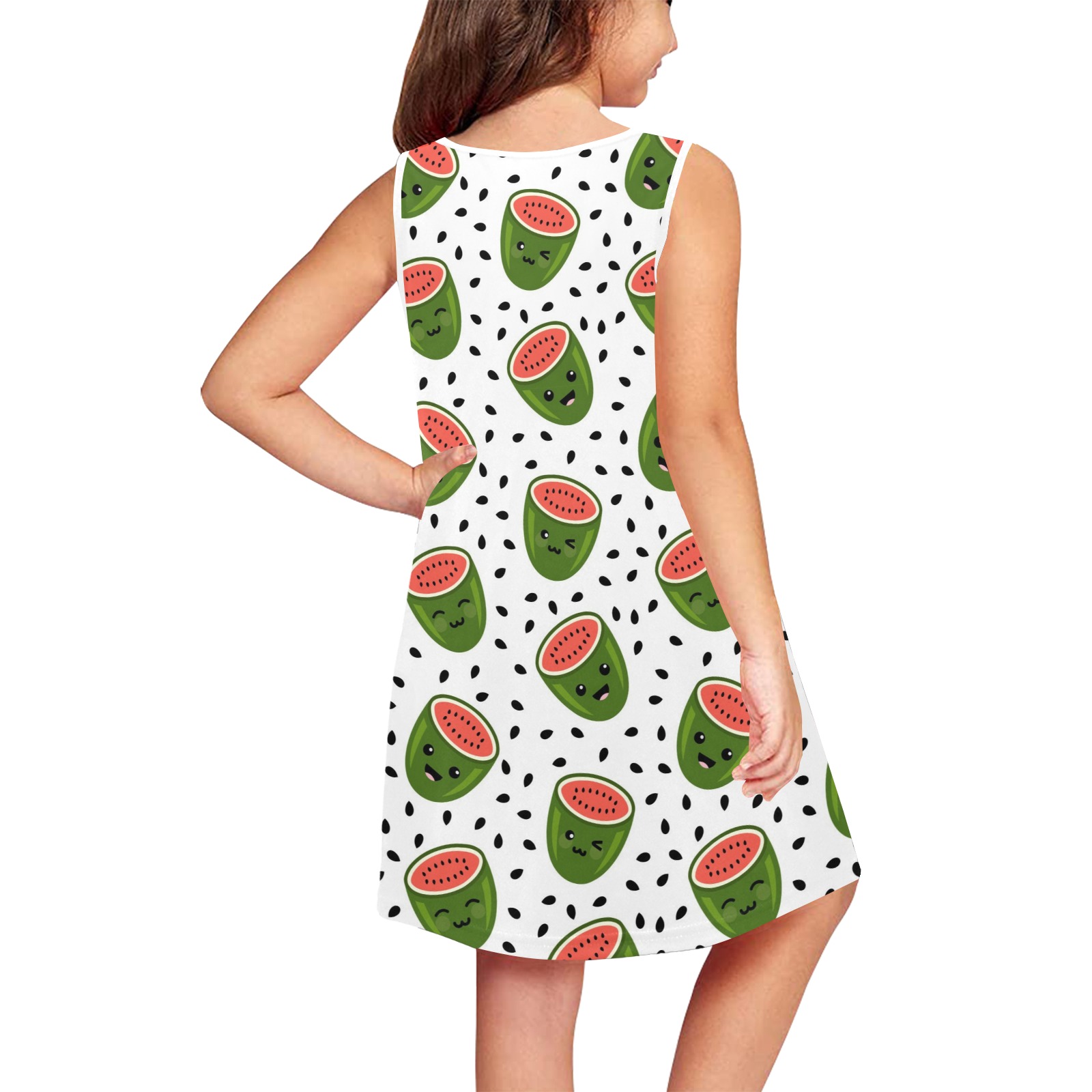 Watermelon Girls' Sleeveless Dress (Model D58)