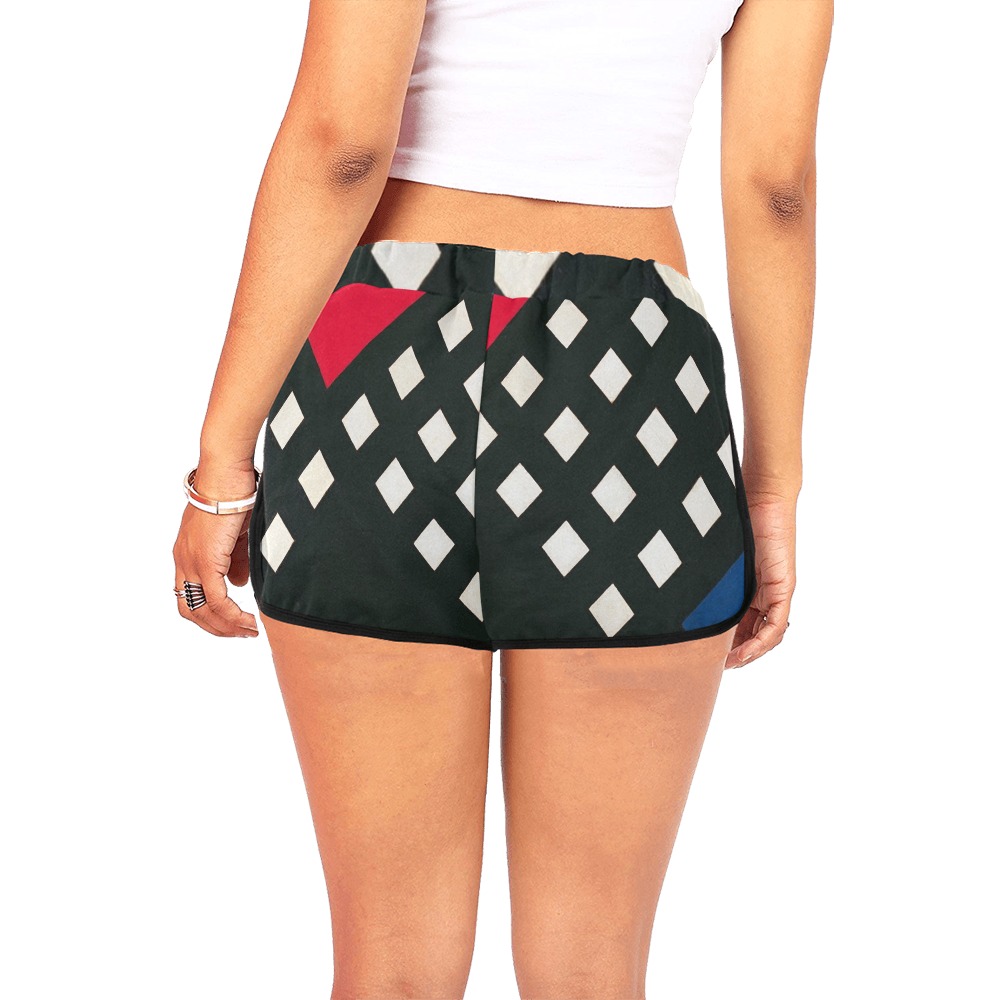 Counter-composition XV by Theo van Doesburg- Women's All Over Print Relaxed Shorts (Model L19)