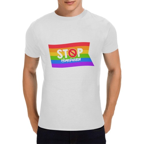 Stop Homophobia Men's T-Shirt in USA Size (Front Printing Only)