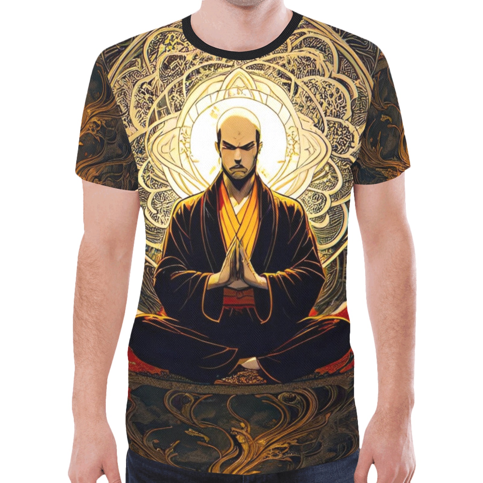 Shaolin Monk Fantasy Art 05 New All Over Print T-shirt for Men (Model T45)