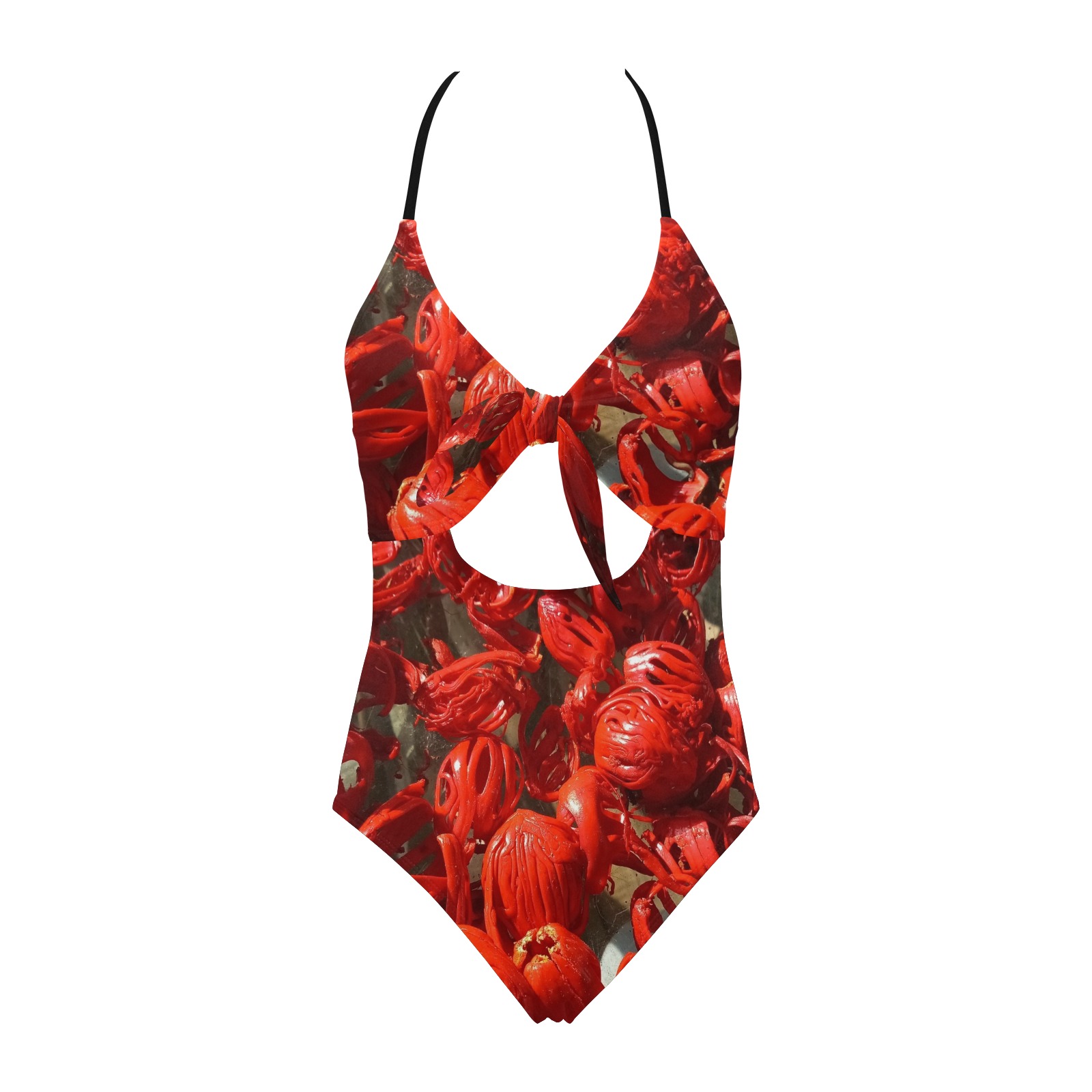 Mace explosion Backless Hollow Out Bow Tie Swimsuit (Model S17)