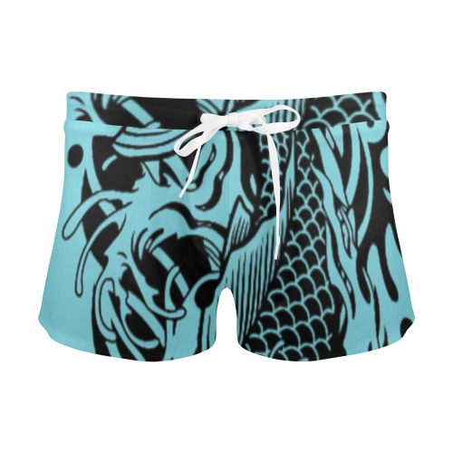 Aqua Fish Scales Men's Swim Trunks with Zipper Pocket (Model L71)