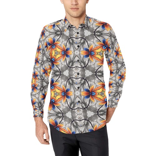 space time 187c4b Men's All Over Print Casual Dress Shirt (Model T61)