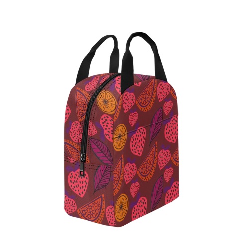 Abstract unique fruitpattern Zipper Lunch Bag (Model 1720)