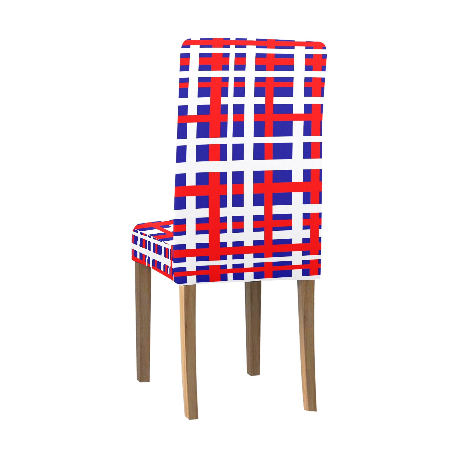 Patriotic Interlocking Stripes Removable Dining Chair Cover