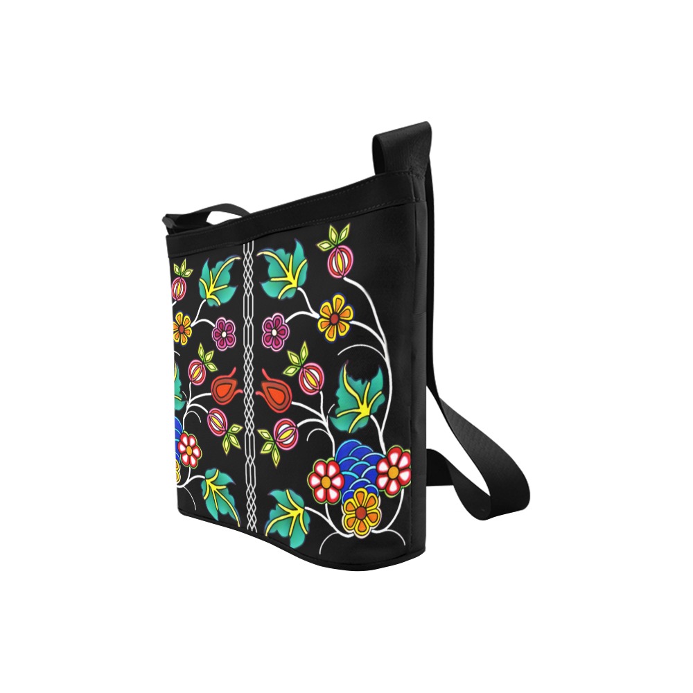 black floral otter Crossbody Bags (Model 1613)