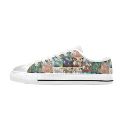 Sheep With Filters Collage Women's Classic Canvas Shoes (Model 018)