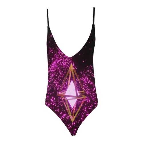 abstract Arts Sexy Lacing Backless One-Piece Swimsuit (Model S10)