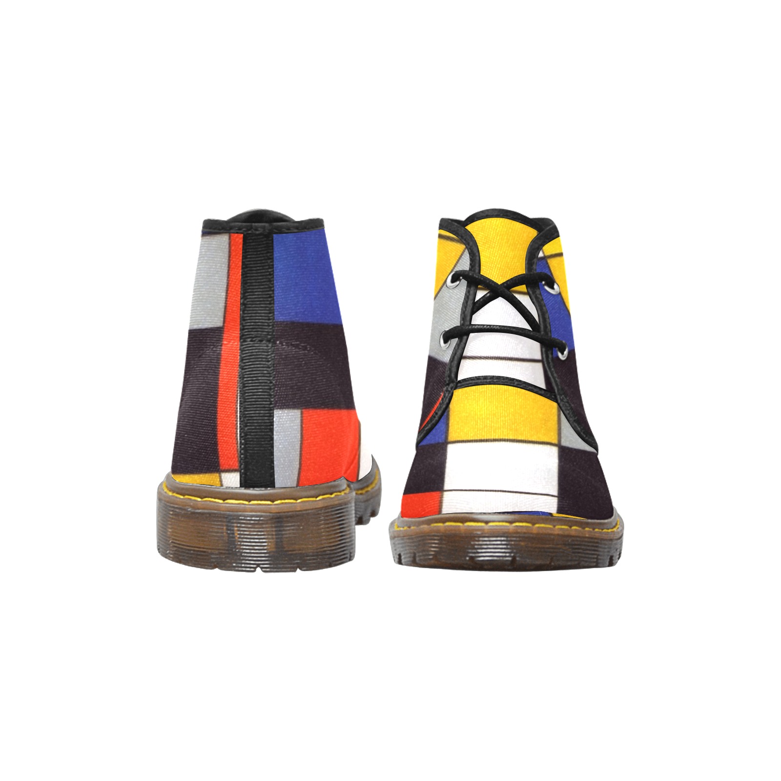 Composition A by Piet Mondrian Women's Canvas Chukka Boots (Model 2402-1)