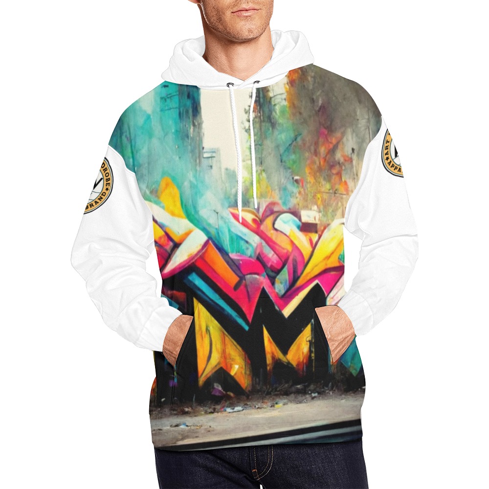 colourful graffiti street All Over Print Hoodie for Men (USA Size) (Model H13)