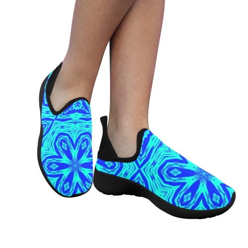 Groovy Floral Fly Weave Drop-in Heel Sneakers for Women (Model 02002)
