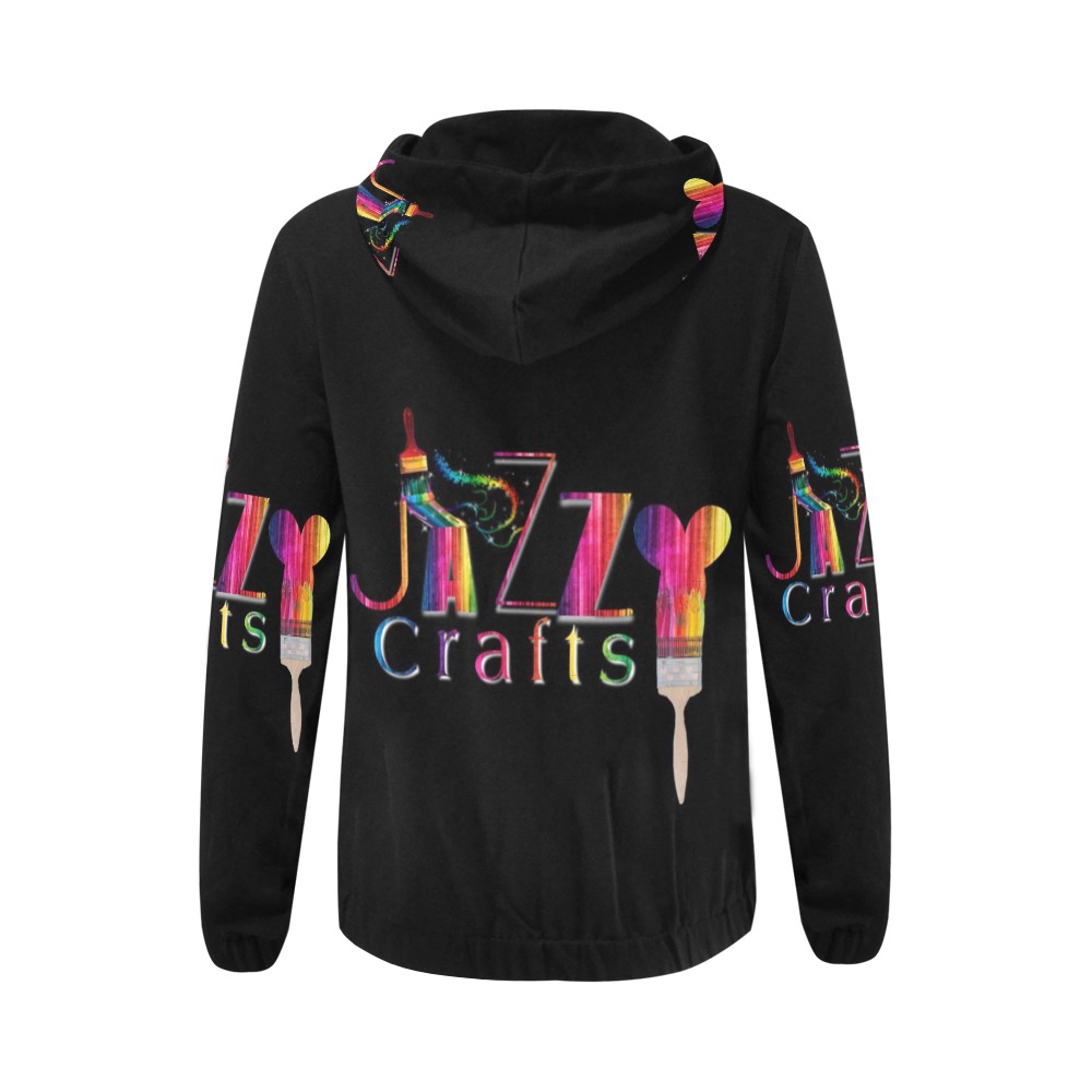 Jazzy crafts Jacket All Over Print Full Zip Hoodie for Women (Model H14)
