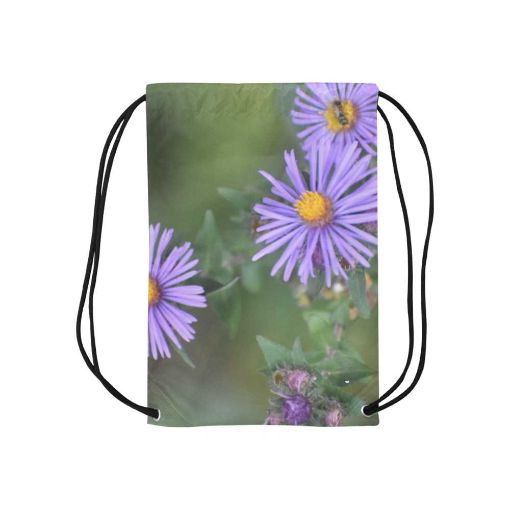 Purple Flowers #4 Small Drawstring Bag Model 1604 (Twin Sides) 11"(W) * 17.7"(H)