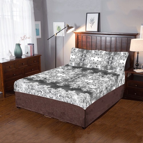 Silver Linings Frost Fractal 3-Piece Bedding Set