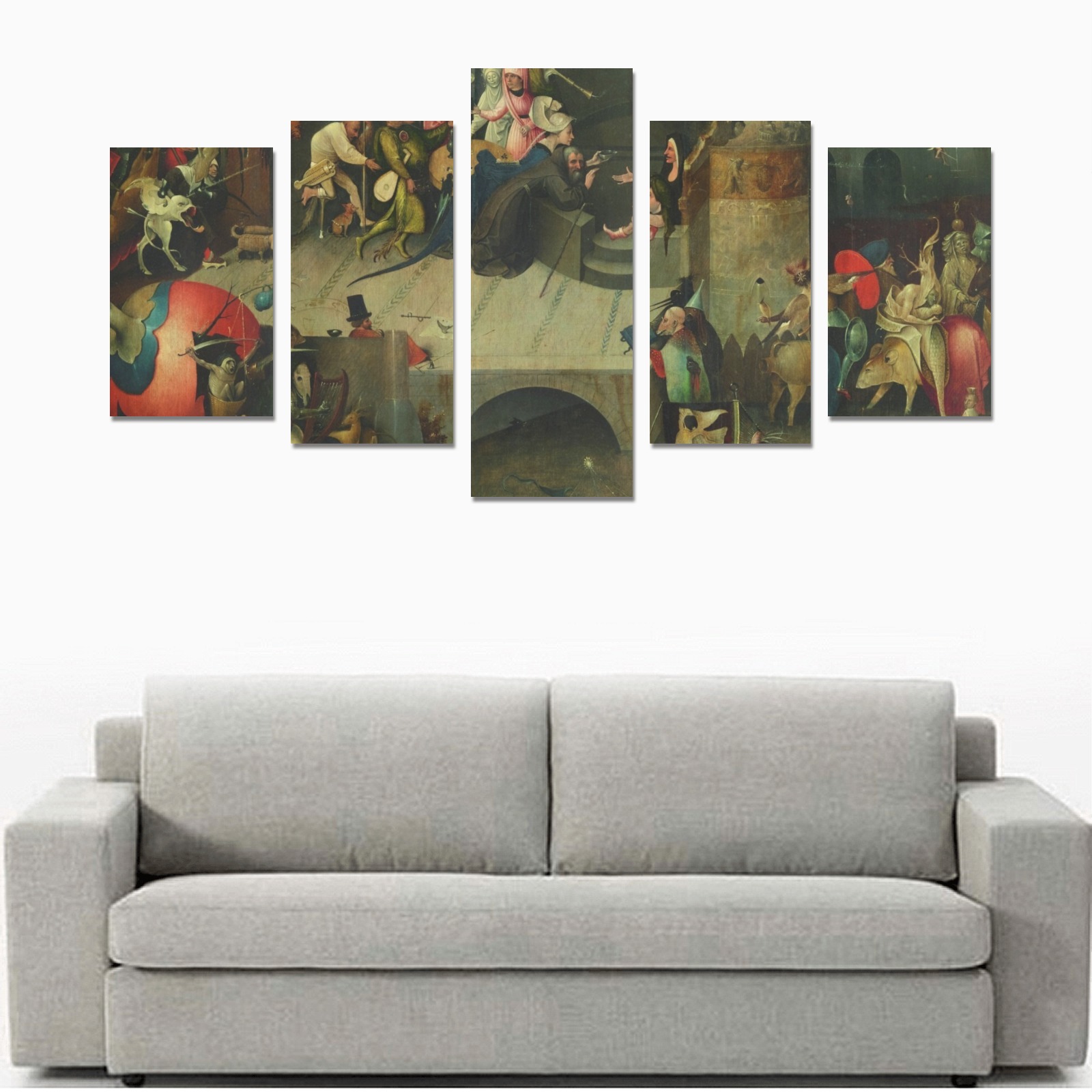 Hieronymus Bosch-The Temptation of St Anthony Canvas Print Sets C (No Frame)