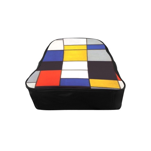 Composition A by Piet Mondrian School Backpack (Model 1601)(Small)