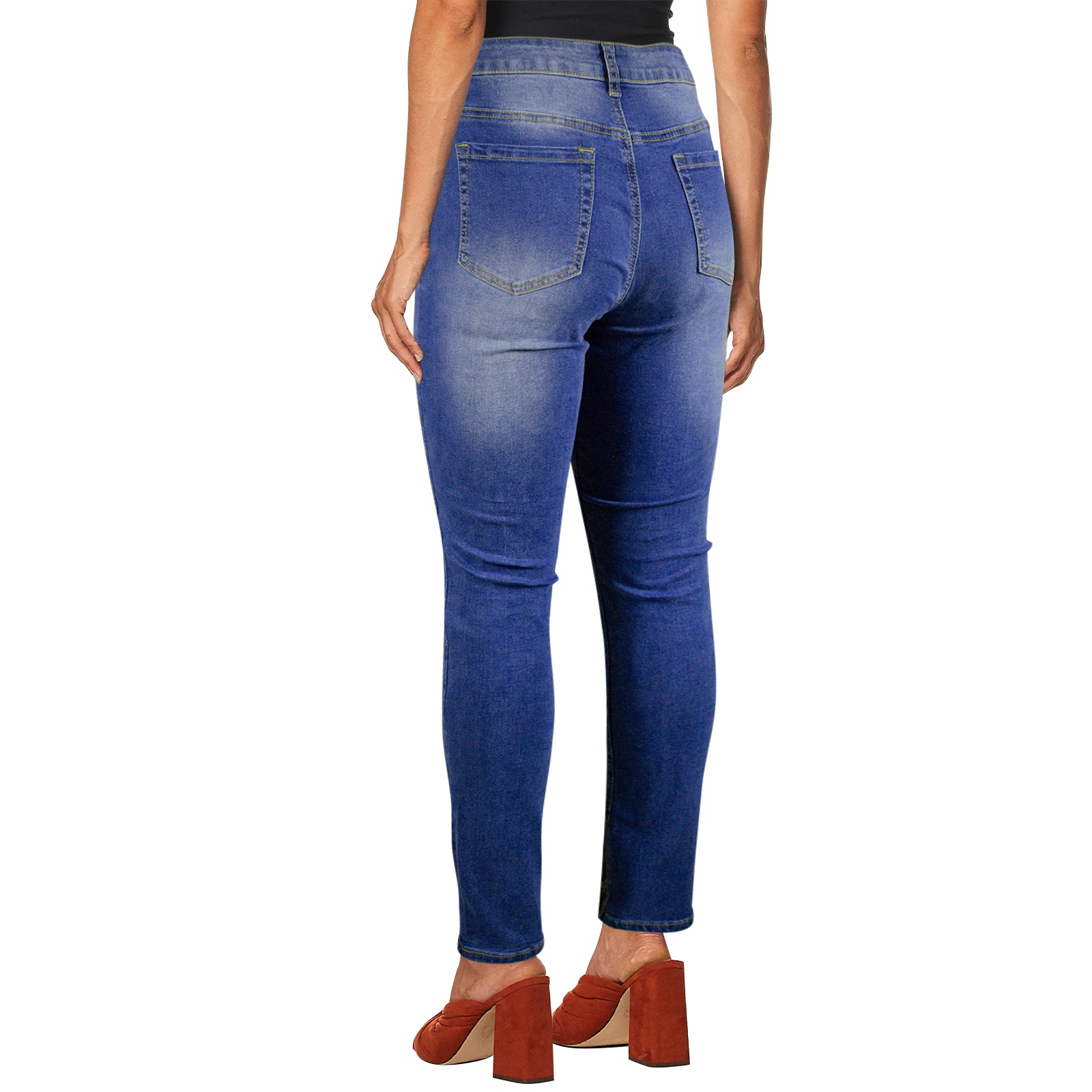 Adult humor. Fig sign. Strong rejection. No way. Women's Jeans (Front Printing)