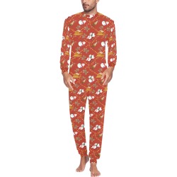 Christmas Gingerbread, Snowman, Reindeer and Santa Men's All Over Print Pajama Set with Custom Cuff