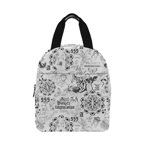 Inspirational tattoo pattern Zipper Lunch Bag (Model 1720)