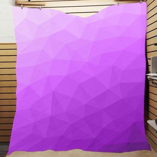 Purple gradient geometric mesh pattern Quilt 70"x80"